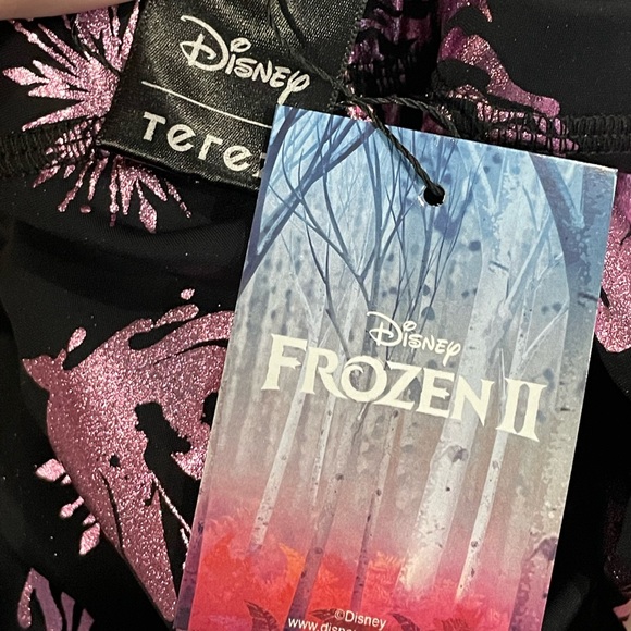 Terez x Disney Frozen 2 Epic Adventure Metallic Child Leggings Youth Leggings - Picture 9 of 14